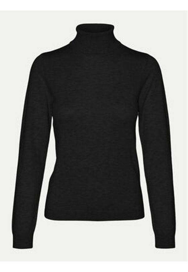 Vero Moda Golf Iris 10320450 Czarny Slim Fit. Typ kołnierza: golf. Kolor: czarny. Materiał: syntetyk, wiskoza