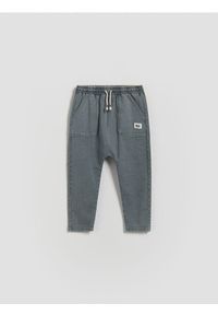 Reserved - Bawełniane legginsy - granatowy. Kolor: niebieski. Materiał: bawełna #1