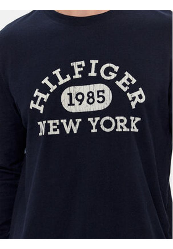 TOMMY HILFIGER - Tommy Hilfiger Longsleeve Collegiate MW0MW32591 Granatowy Regular Fit. Kolor: niebieski. Materiał: bawełna. Długość rękawa: długi rękaw