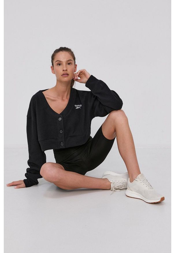 Reebok Classic - Bluza. Kolor: czarny. Materiał: tkanina. Wzór: gładki