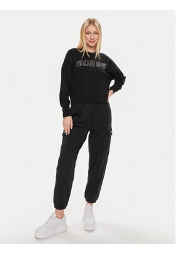 Guess Bluza Skylar V4GQ07 K8802 Czarny Relaxed Fit. Kolor: czarny. Materiał: syntetyk, bawełna