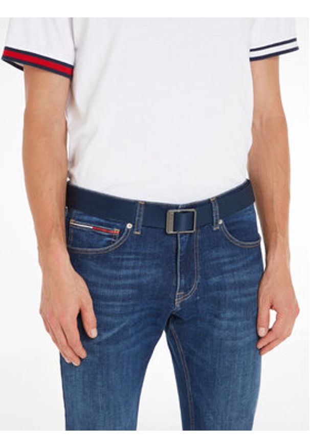 Tommy Jeans Pasek Męski Tjm Webbing 3.5 AM0AM12341 Granatowy. Kolor: niebieski. Materiał: materiał