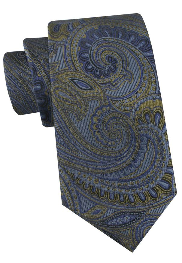 Krawat Męski - Angelo di Monti - Duży Wzór, Odcienie Niebieskiego. Kolor: wielokolorowy. Materiał: tkanina. Styl: elegancki, wizytowy