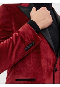 Karl Lagerfeld - KARL LAGERFELD Marynarka 155270 541009 Czerwony Slim Fit. Typ kołnierza: dekolt w karo. Kolor: czerwony. Materiał: syntetyk #7