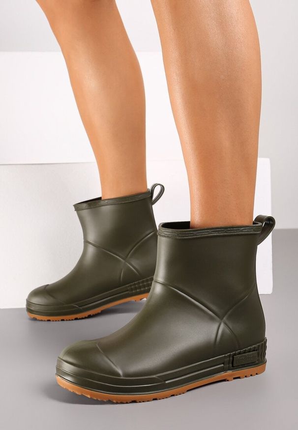 Renee - Zielone Gumowe Kalosze za Kostkę Lunidia. Wysokość cholewki: za kostkę. Kolor: zielony. Materiał: guma