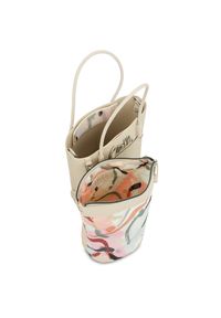 Beżowa Torebka Anekke Elegancki Kuferek Damski Anekke. Kolor: beżowy. Dodatki: z breloczkiem. Materiał: z tłoczeniem. Styl: elegancki. Rodzaj torebki: na ramię #9