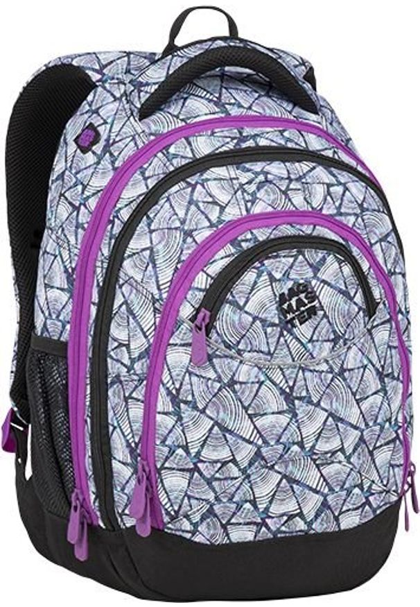 Bagmaster - BAGMASTER Plecak szkolny trzykomorowy Energy 9 B violet/white/blue