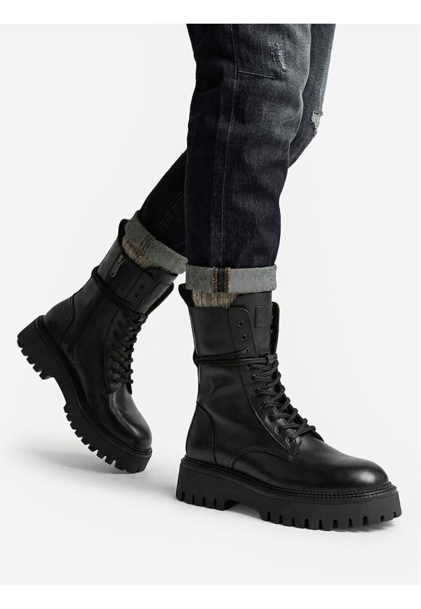 G-Star RAW - G-Star Raw Trzewiki EO-GEDIZ-8090-25 Czarny. Kolor: czarny. Materiał: skóra