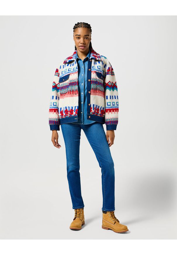 Wrangler - WRANGLER DAMSKIE SPODNIE JEANSOWE STRAIGHT AGATE BLUE 112356388 W26R017457
