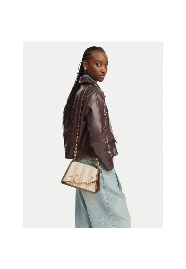 Karl Lagerfeld - Torebka KARL LAGERFELD. Kolor: beżowy