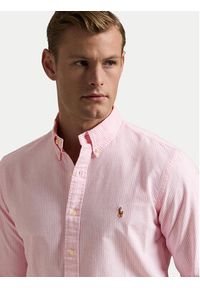 Polo Ralph Lauren Koszula 710953704001 Różowy Custom Fit. Typ kołnierza: polo. Kolor: różowy. Materiał: bawełna #4