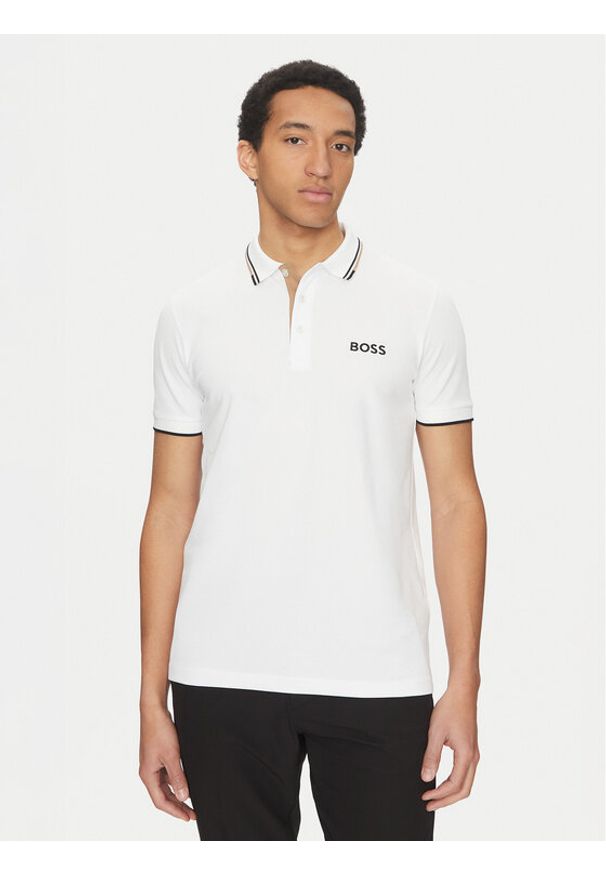 BOSS Polo Paddy Pro 50469102 Beżowy Regular Fit. Typ kołnierza: polo. Kolor: beżowy. Materiał: bawełna, syntetyk