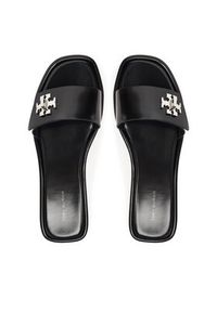 Tory Burch Klapki T Lock Slide 164676 Czarny. Kolor: czarny. Materiał: skóra