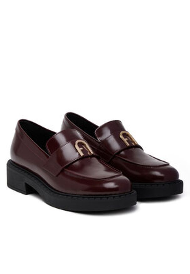 Furla Loafersy New Legacy YJ81FNL BX4042 AL 26700 Bordowy. Kolor: czerwony. Materiał: skóra