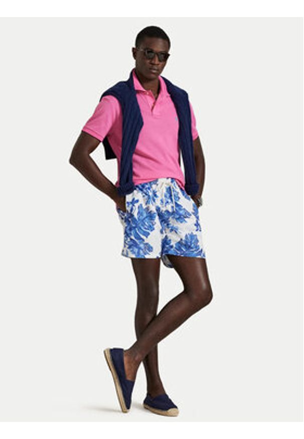 Polo Ralph Lauren Polo 710680784510 Różowy jasny Custom Slim Fit. Typ kołnierza: polo. Kolor: różowy. Materiał: bawełna