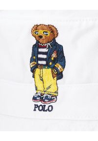 Ralph Lauren - RALPH LAUREN - Biały kapelusz Chino Bucket Hat. Kolor: biały. Materiał: bawełna. Wzór: haft #2