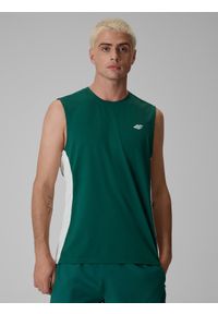 4f - 4F Koszulka bez rękawów tenisowa regular szybkoschnąca męska - zielona XXL. Kolor: zielony. Długość rękawa: bez rękawów. Sezon: lato. Sport: tenis #1