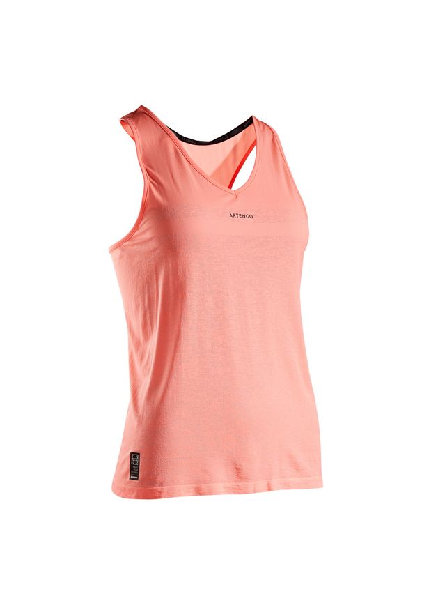 ARTENGO - Koszulka na ramiączka tenisowa damska Artengo Light 900. Kolor: różowy, wielokolorowy, czerwony. Materiał: materiał, poliester, poliamid. Długość rękawa: na ramiączkach. Sport: tenis