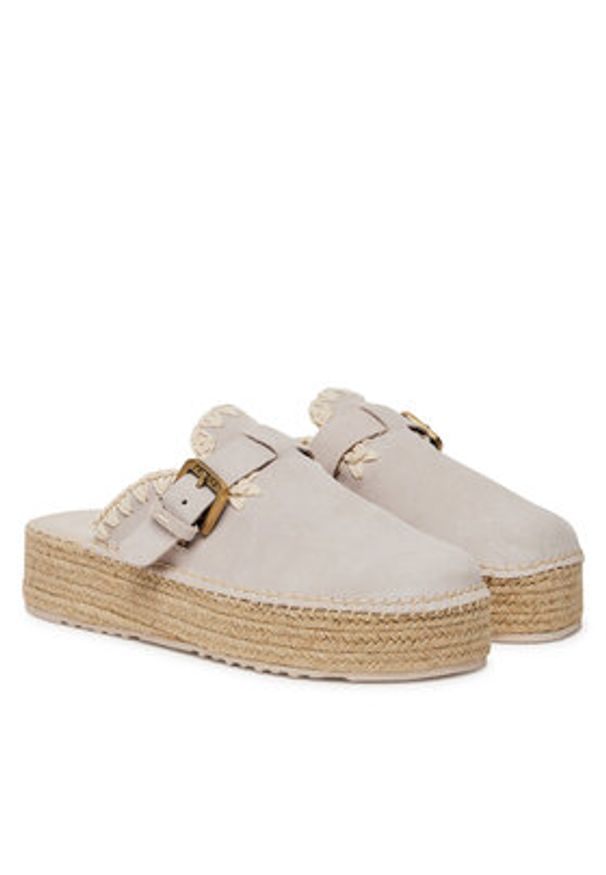 Mou Espadryle Jute clog plain MU.SW641000A Szary. Kolor: szary. Materiał: zamsz, skóra