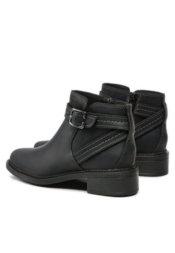 Clarks Botki Maye Strap 261680754 Czarny. Kolor: czarny. Materiał: skóra, nubuk