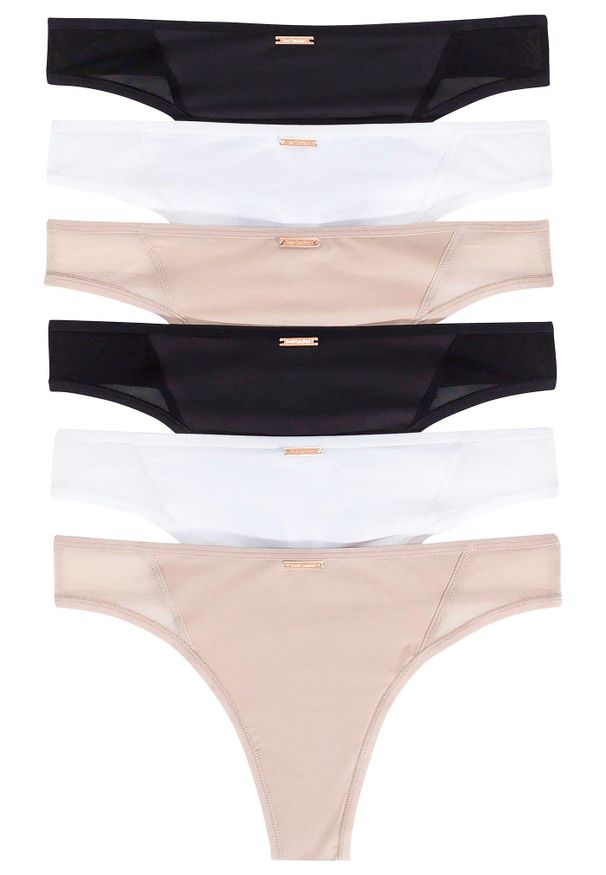 bonprix - Stringi z kolekcji Feel Comfort z mikrofibry (6 par). Kolor: biały. Materiał: mikrofibra