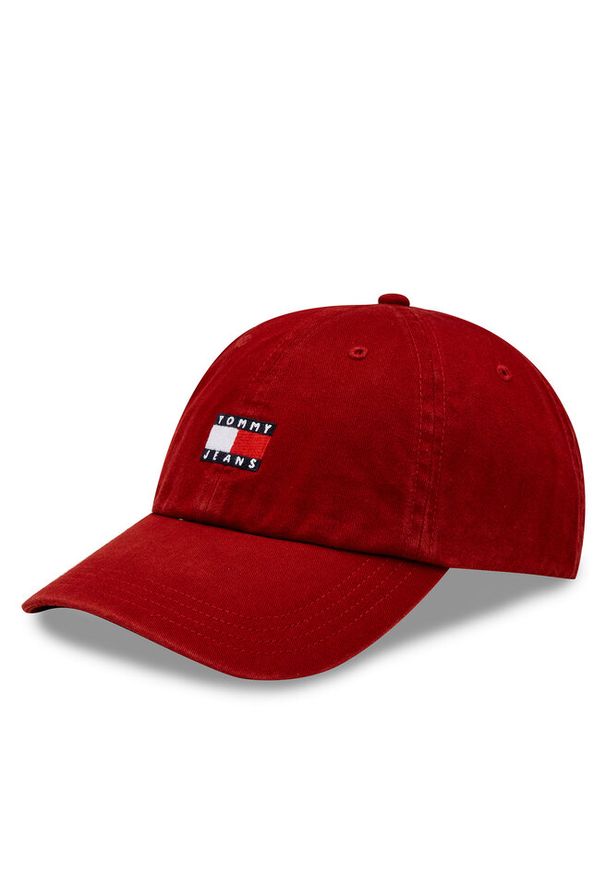 Czapka z daszkiem Tommy Jeans. Kolor: czerwony
