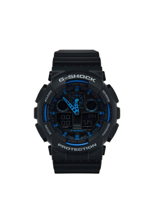 G-Shock Zegarek GA-100-1A2ER Czarny. Kolor: czarny. Materiał: syntetyk
