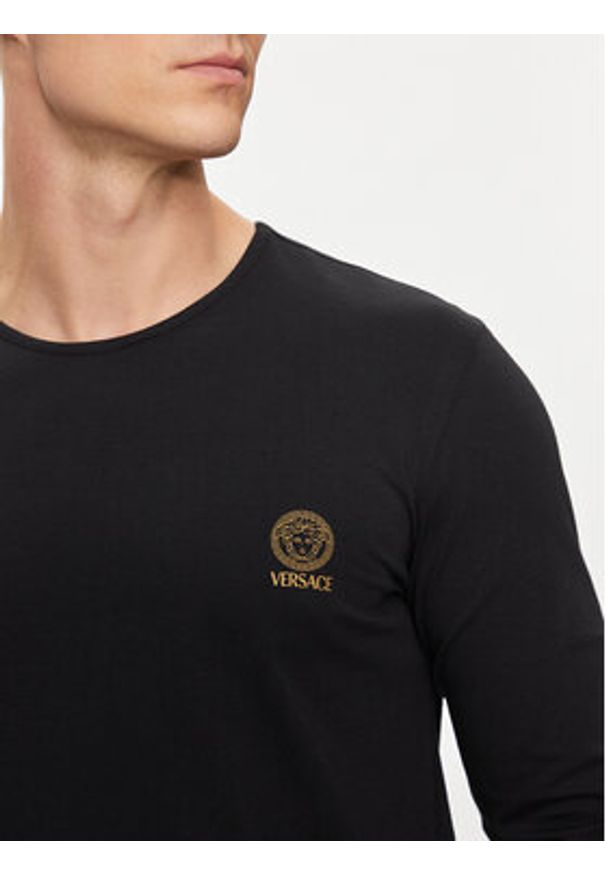 VERSACE - Versace Komplet longsleeve AU10197 Czarny Slim Fit. Kolor: czarny. Materiał: bawełna. Długość rękawa: długi rękaw