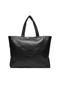 Adidas - adidas Torebka Polyurethane Outline Trefoil Shopper Bag IY4058 Czarny. Kolor: czarny. Materiał: skórzane