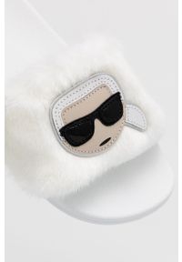 Karl Lagerfeld Kapcie kolor biały. Kolor: biały. Materiał: guma