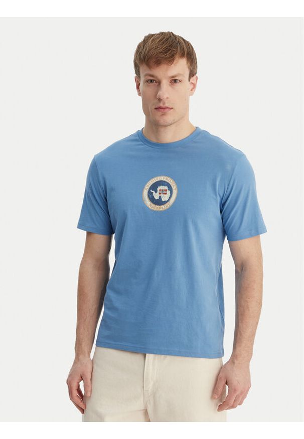 Napapijri T-Shirt S-Phos NP0A4G5A Niebieski Relaxed Fit. Kolor: niebieski. Materiał: bawełna