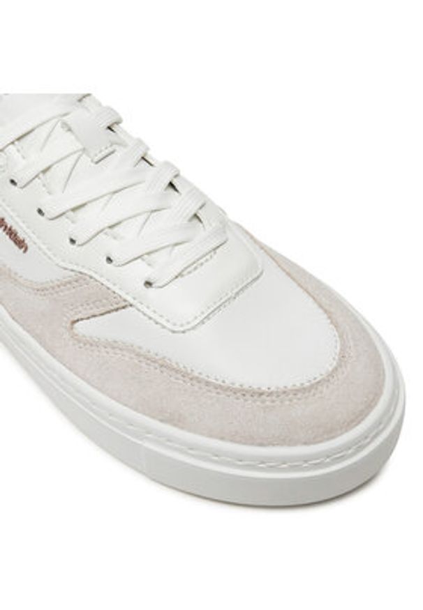 Calvin Klein Sneakersy Cupsole Lace Up W/Ml Mix M HW0HW02114 Biały. Kolor: biały. Materiał: skóra