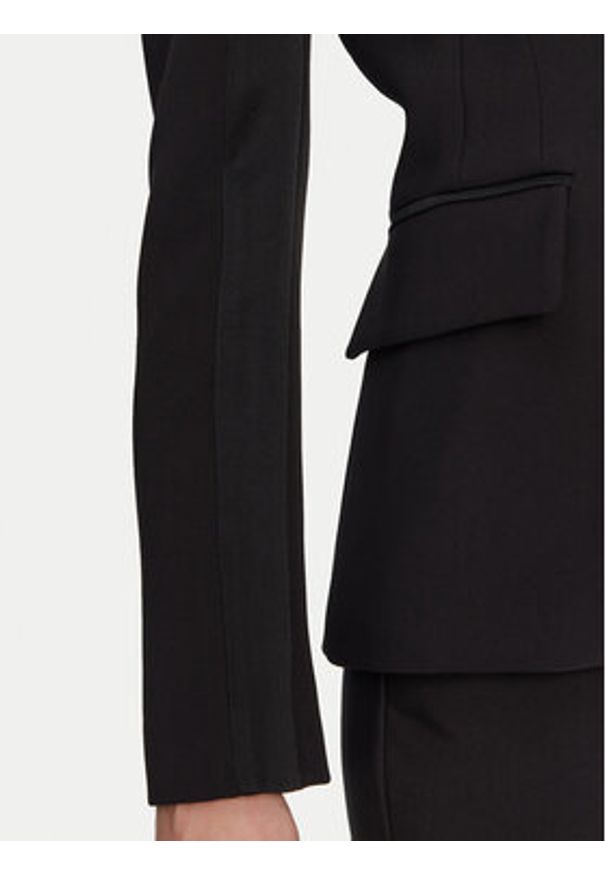 Elisabetta Franchi Marynarka GI-149-51E2 Czarny Regular Fit. Kolor: czarny. Materiał: syntetyk