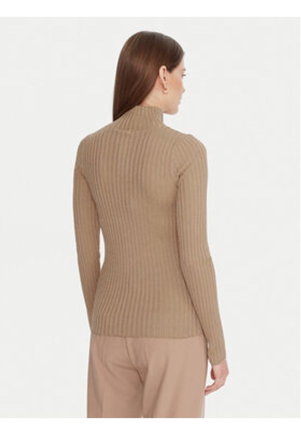 Liu Jo Sweter MF5389 MS46J Beżowy Slim Fit. Kolor: beżowy. Materiał: wiskoza