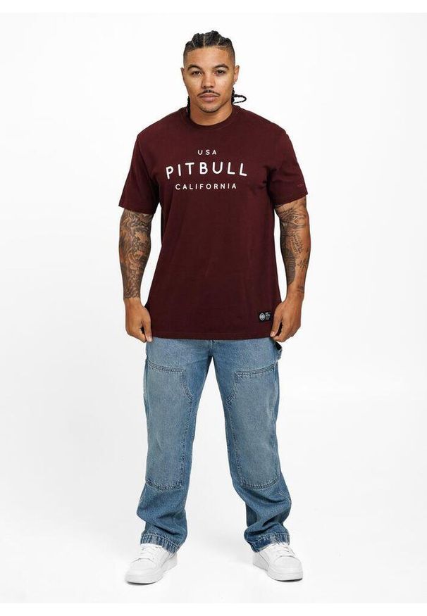 PITBULL - Koszulka bawełniana sportowa t-shirt dla dorosłych Garment Washed USA Cal. Kolor: biały, czerwony, brązowy, wielokolorowy. Materiał: bawełna