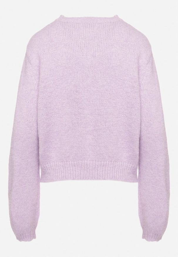 Born2be - Fioletowy Casualowy Kardigan o Klasycznym Kroju Riathiel. Okazja: na co dzień. Kolor: fioletowy. Materiał: jeans. Długość rękawa: długi rękaw. Długość: długie. Styl: klasyczny, casual