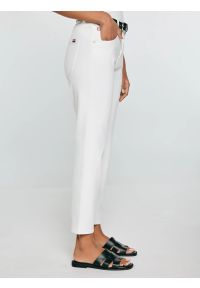 Big-Star - Jeansy damskie z prostą nogawką białe Avril Cropped 818. Okazja: na co dzień. Stan: podwyższony. Kolor: kremowy. Styl: casual, klasyczny #3