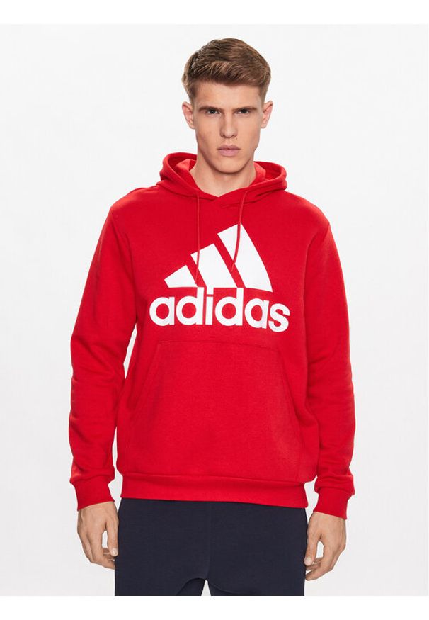 Adidas - adidas Bluza IJ8911 Czerwony Regular Fit. Kolor: czerwony. Materiał: bawełna