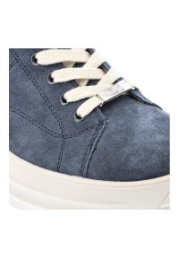 Granatowe Sneakersy Filippo Zamszowe Buty Damskie Na Platformie. Okazja: na co dzień. Zapięcie: sznurówki. Kolor: niebieski. Materiał: zamsz. Obcas: na platformie. Sport: turystyka piesza #2