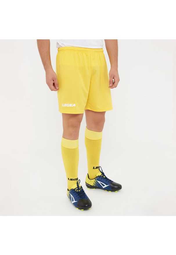 LEGEA - Szorty Legea Taipei Dorosłych. Kolor: żółty. Materiał: poliester. Długość: krótkie. Sezon: lato