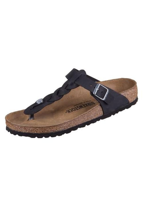 Japonki damskie Birkenstock Gizeh. Zapięcie: bez zapięcia. Kolor: czarny. Materiał: syntetyk, skóra, materiał. Sezon: lato. Sport: turystyka piesza