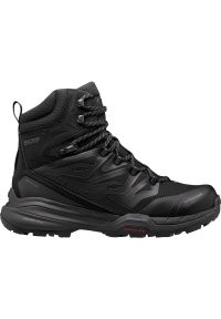 Buty trekkingowe męskie Helly Hansen Traverse Hiking Boots. Wysokość cholewki: za kostkę. Zapięcie: sznurówki. Kolor: czarny. Materiał: tkanina, skóra, materiał. Szerokość cholewki: normalna. Sport: turystyka piesza