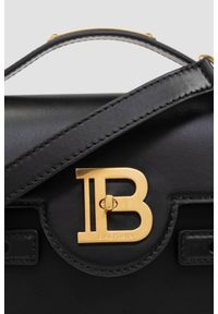 Balmain - BALMAIN Czarna torebka Classic Handle Bag S. Kolor: czarny. Materiał: skórzane. Styl: elegancki, klasyczny #6