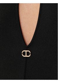 TwinSet - TWINSET Sukienka dzianinowa 252TP3640 Czarny Slim Fit. Kolor: czarny. Materiał: syntetyk #5