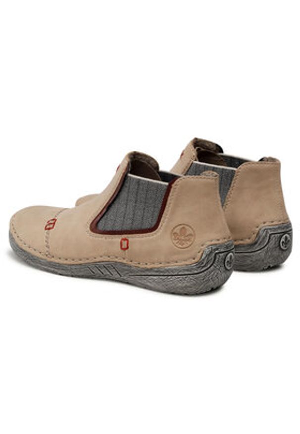 Rieker Sztyblety 52598-60 Beżowy. Kolor: beżowy. Materiał: skóra