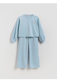 Reserved - Dzianinowy komplet - jasnoniebieski. Kolor: niebieski. Materiał: dzianina #1