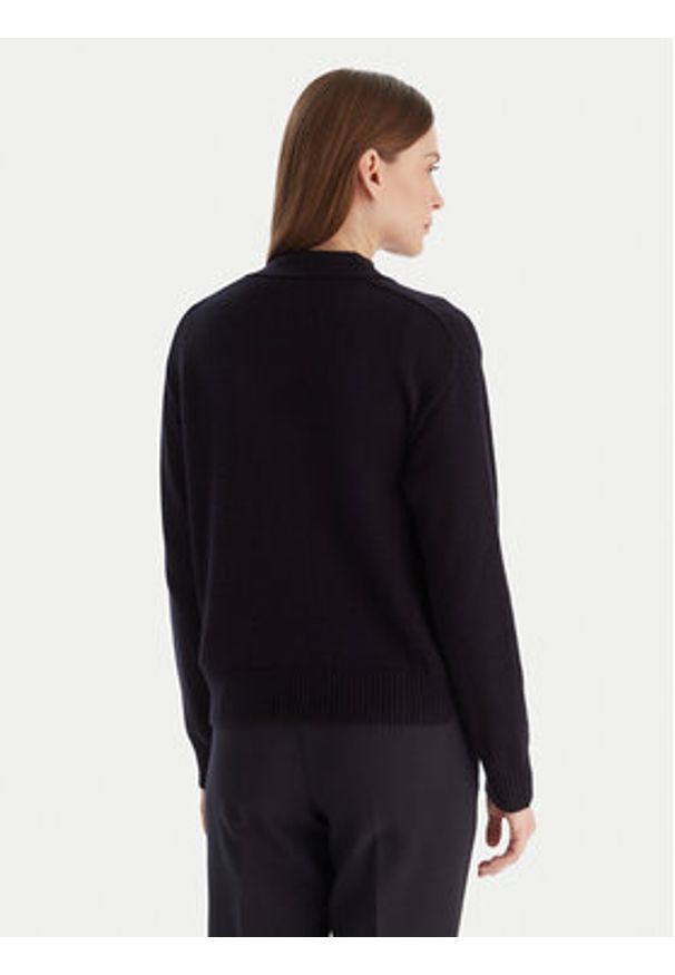 Marella Kardigan Blazer 2525346032 Granatowy Regular Fit. Kolor: niebieski. Materiał: wełna