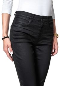 Wrangler - WRANGLER HIGH RISE SKINNY COATED BLACK W27HWT067. Stan: podwyższony