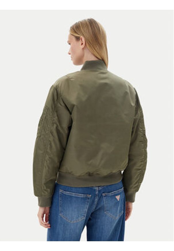 Guess Jeans Kurtka bomber W5RL81 WHAA2 Khaki Regular Fit. Kolor: brązowy. Materiał: syntetyk