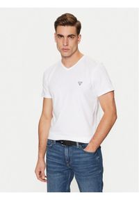 Guess T-Shirt Caleb U97M01 KCD31 Biały Slim Fit. Kolor: biały. Materiał: bawełna